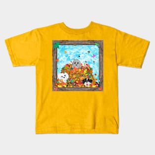 Autumn Dogs of Three Kids T-Shirt